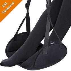 Upgraded Airplane Footrest – Thickened Super-Size Foot Hammock with Premium Memory Foam Re ...