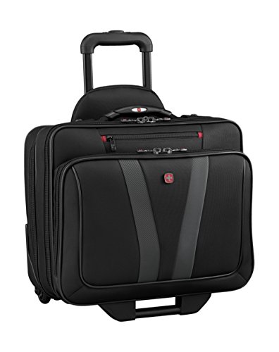 Wenger Luggage Granada Pro Padded Wheeled Laptop Bag with Pass-Thru, Black, 15.6-inch