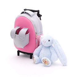 Funday Kids Backpack with Removable Wheels – Little Kids Luggage Backpack with Animal Toy  ...