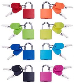 Key Lock(8 Pack) Mini Padlock with Key Home & School Essentials for Luggage Lock, Backpack,G ...