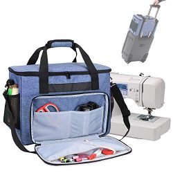 Teamoy Sewing Machine Bag, Travel Tote Bag for Most Standard Sewing Machines and Accessories, Blue