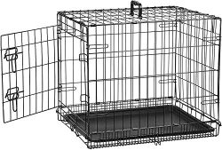 AmazonBasics Single Door Folding Metal Dog Crate Kennel – 24 x 18 x 20 Inches